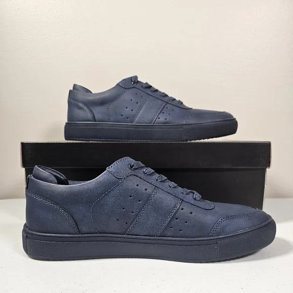 INC International Concepts Mens Zuri Low Top Sneaker Faux Suede Blue Size 9M NEW - Picture 2 of 16